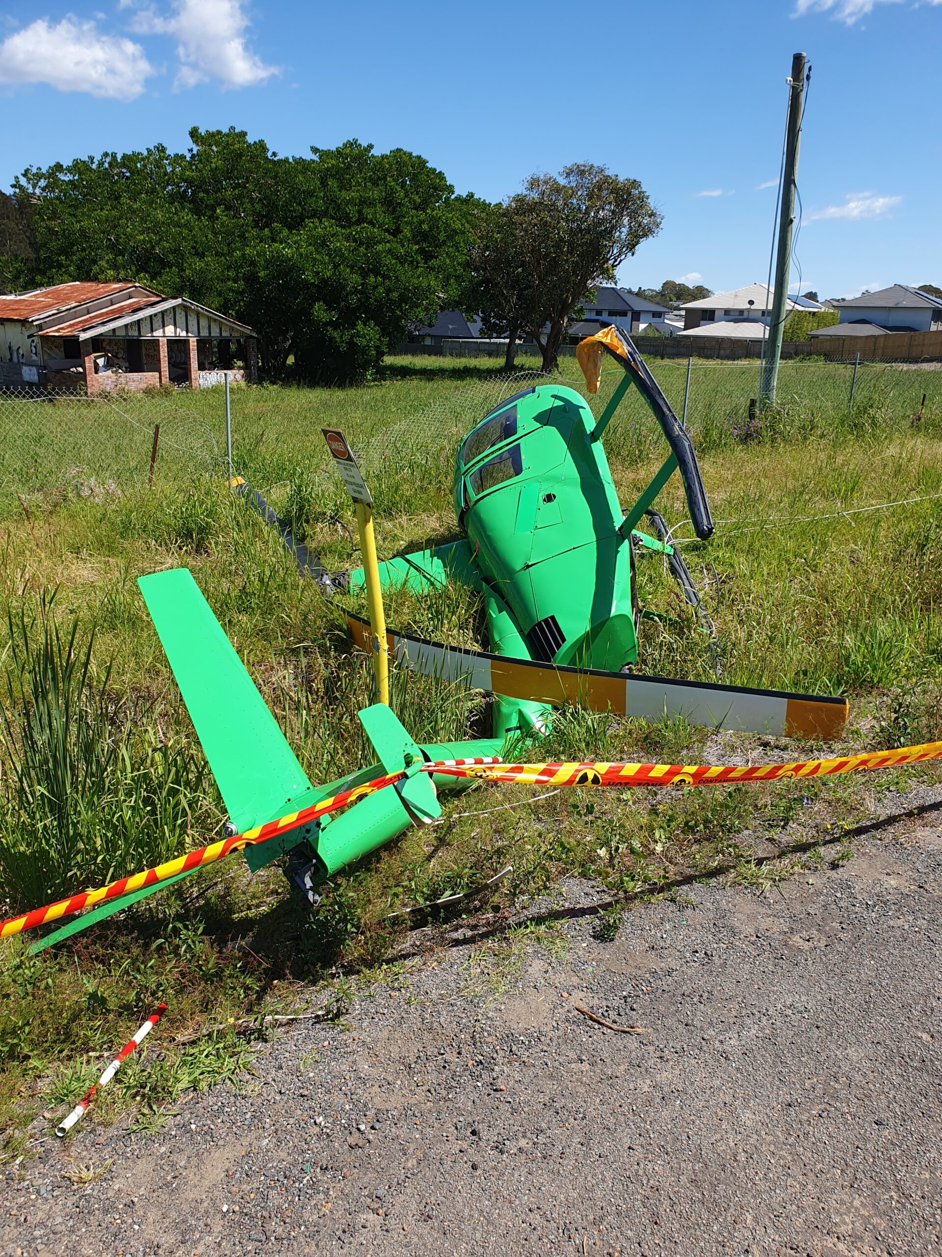 Birthday entrance ends with helicopter wreckage