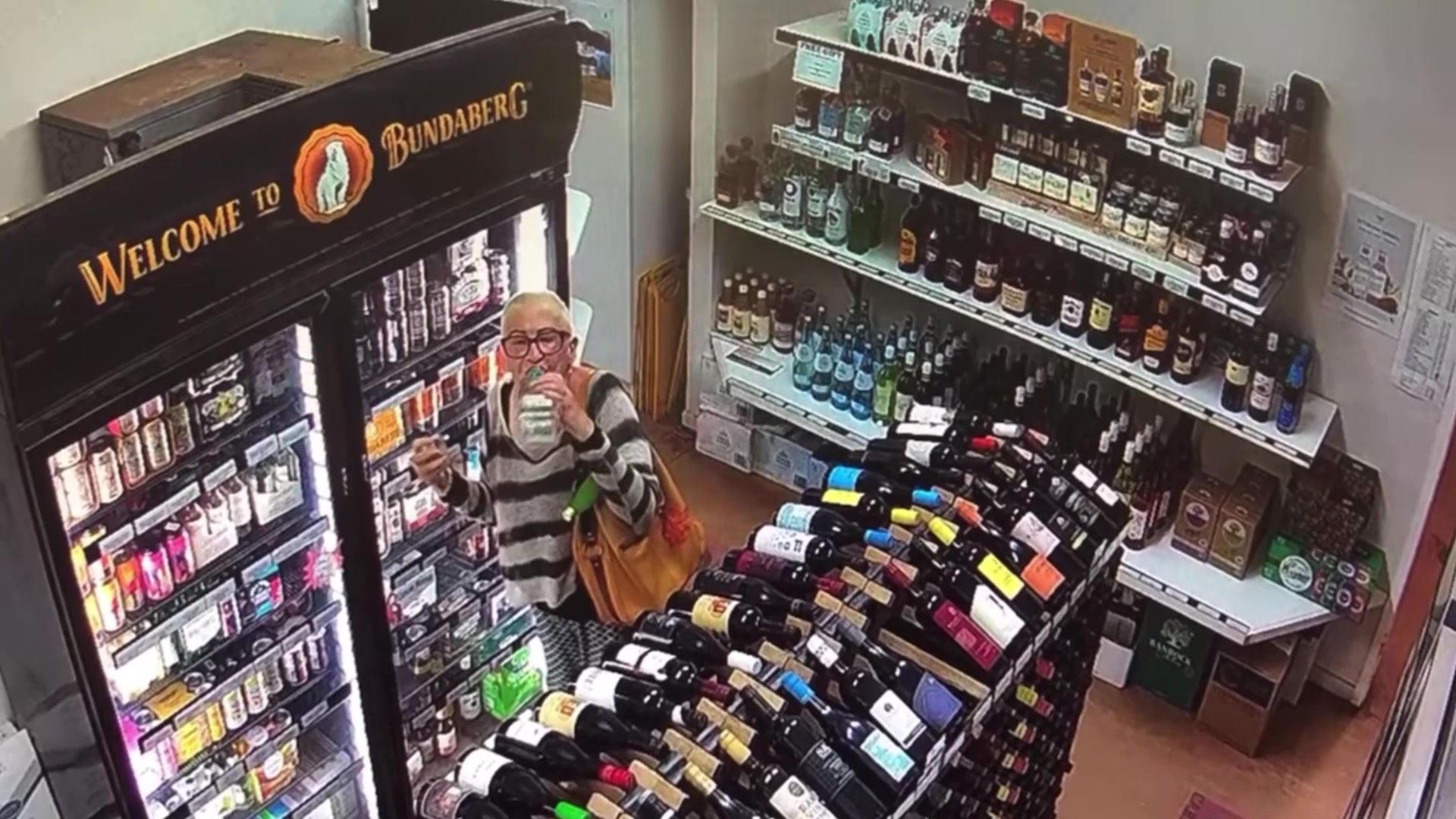 Not-so-subtle swig of tequila caught instore on camera